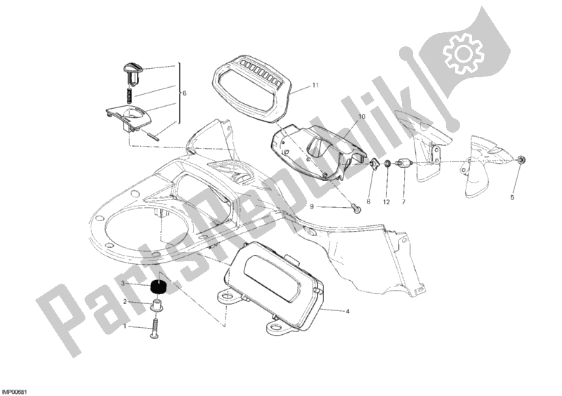 All parts for the Instrument Panel of the Ducati Diavel Cromo 1200 2013